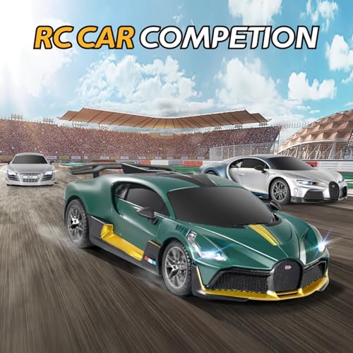 MIEBELY Licensed Bugatti Divo 1:24 Model RC Race Car for Kids Adults | Officially licensed;2.4GHz control; LED headlights;3.7V battery;sturdy ABS;indoor/outdoor play;gift for boys & collectors - style: Bugatti Divo
