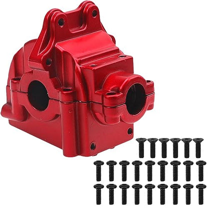 ShareGoo Metal Differential Gearbox Housing Cover & Differential Gear Set Compatible with WLtoys 144010 144001 144002 124016 124017 124018 124019 RC Car (Red) - color: Red