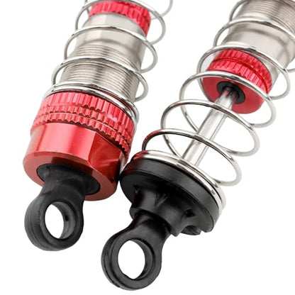 9201E RC Car 4 Pieces PX9211-18 Aluminum Shock Absorber Set Accessory Replacement Spare Parts for 9201E 9203E 9205E 9206E 9207E Trucks 200E 207E 210E Trucks(Red)