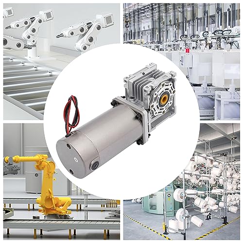 Worm Gear Motor, 300W 7.5K 1800RPM Portable Electric Reducer Gearbox with Self-Locking, Reversing Function and Speed Adjustable, High Torque 24V DC Motor (300W 7.5K 24V)