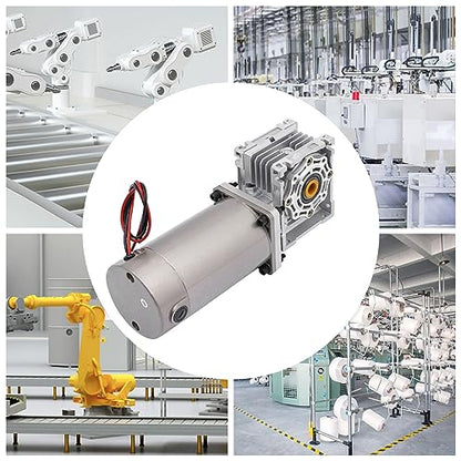 Worm Gear Motor, 300W 7.5K 1800RPM Portable Electric Reducer Gearbox with Self-Locking, Reversing Function and Speed Adjustable, High Torque 24V DC Motor (300W 7.5K 24V)