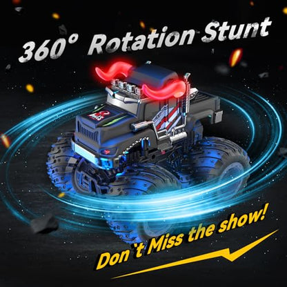 AUUGUU Remote Control Car, 2.4GHz Monster Trucks Toys with Light Spray, Birthday Gift for Kids 3 4 5 6 7 8, All Terrain RC Cars, Toddler Toys for Boys Girls 3+ Year Old (Bull) - style: Bull