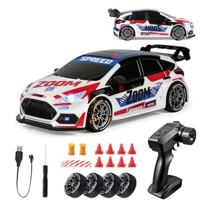 1:24 Remote Control Rally Car,Drift Car with LED Lights,4WD High Speed Remote Control Cars for Boys and Girls Age 6+ - style: Red Rally Car