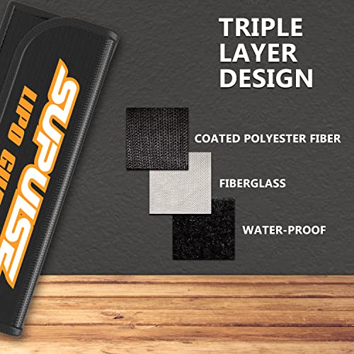 LiPo Battery Bag, 2 Pack, Fireproof & Explosionproof Storage | Heat-Resistant Fiberglass Case for LiPo Batteries Charging, Transport (7.28 x 2.95 x 2.36 inches) - size: small