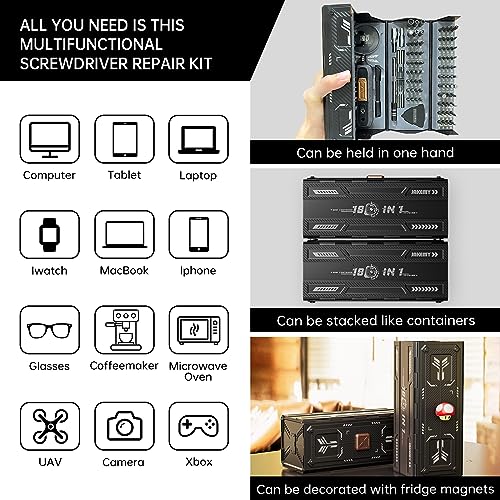 JAKEMY 180 in 1 Precision Screwdriver Set, Computer Screwdriver Kit, Professional Magnetic Repair Tool Kit with Home Drill Bits for Most Laptop, Phone, Xbox, MacBook, Game Console, Modding, DIY - color: Fo168 Manual Screwdriver Set