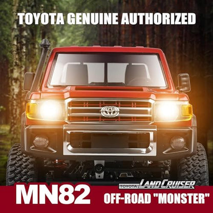 MN-82 1/12 Scale RC Rock Crawler Truck, 4x4 Off-Road Remote Control Car with 2.4GHz Remote & Dual 1200mAh Batteries - Ideal Gift for Birthday/Christmas/Halloween (Ages 8+)