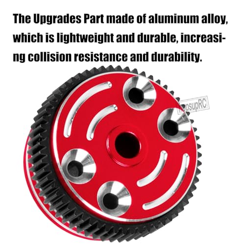 Aluminum Differential Locker Spool Diff Locker Mounts Set Upgrades Part for 1/10 Slash/Rustler/Stampede/Bandit 2WD(VXL),Sealed Differential Case Hops Up.Red - color: Red(for 1/10)