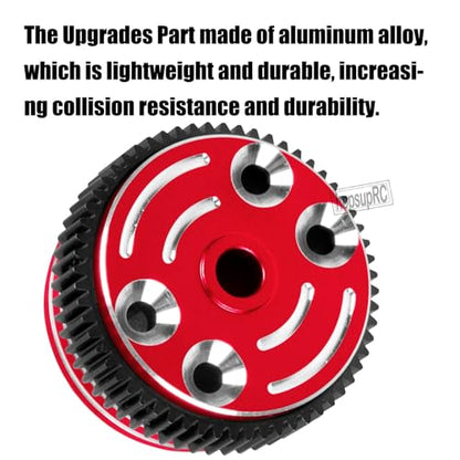 Aluminum Differential Locker Spool Diff Locker Mounts Set Upgrades Part for 1/10 Slash/Rustler/Stampede/Bandit 2WD(VXL),Sealed Differential Case Hops Up.Red - color: Red(for 1/10)