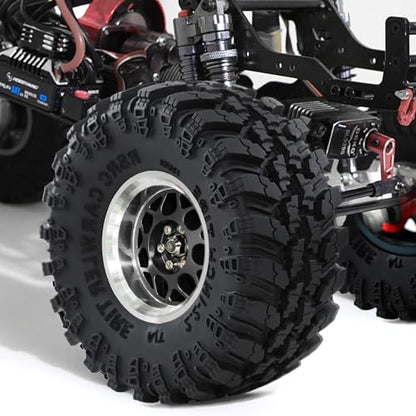 STMU 2.2'' RC Rubber Crawler Rock Tires OD 136mm/5.3'' with Foam Insert for 1/8 1/10 RC Crawler Car SCX10 TRX4 TRX6 GEN7/8 2.2'' Beadlock Rims (Black)
