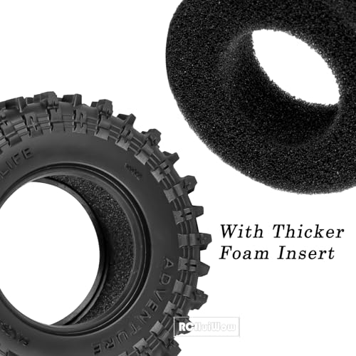 1.3" RC Crawler Tire Skins,Multi-Terrain Soft Sticky Rubber Tires(64 * 26mm) for TRX4 SCX24 FCX24 Ascent-18 1/18 1/24 Off-Road RC Car Upgrade Parts,4PCS (Style B) - style: StyleB(4PCS)