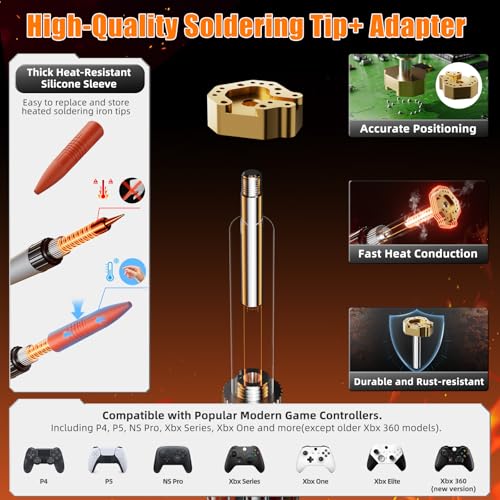 90W Digital Soldering Iron Kit for Electronics with Adjustable Temperature | 356-932°F (180-500°C) with ON/OFF Switch, Includes Desoldering Pump, Extra Tips & Accessories