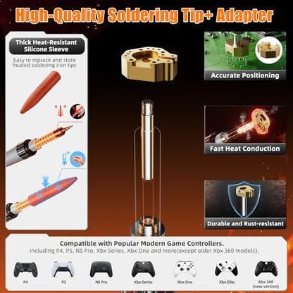 90W Digital Soldering Iron Kit for Electronics with Adjustable Temperature | 356-932°F (180-500°C) with ON/OFF Switch, Includes Desoldering Pump, Extra Tips & Accessories