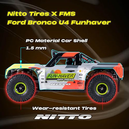 BEEZRC FMS 1/7 Brushless Ford Bronco RTR EB,RC Short Course Truck Fast rc up to 80km/h,High Speed RC Off-Road,4x4 RC Truck Hobby RC Waterproof, Remote Control Car for Adults RS, Racing Livery 2025 - color: Livery 2025
