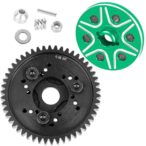 RC 50T Spur Gears 0.8Mod Upgrades Part for 1/10 Slash 2WD (VXL)/Rustler 2WD (VXL)/Stampede 2WD (VXL)/Bandit 2WD (VXL),RC Steel Metal Extra-Heavy Slip limiting Clutch,Green - color: Green - (50t)