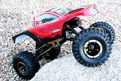 Redcat Racing Everest 10 1/10 Scale Electric RC Rock Crawler, 4WD Shaft Driven RC Truck with Waterproof Electronics, Aluminum Chassis, Beadlock Tires, 2.4GHz RTR with Battery & Charger- Red and Black