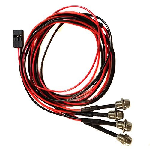 ShareGoo 4LED Light Headlights Taillight Kit Accessories Compatible with Traxxas HSP Tamiya Redcat RC4WD Axial SCX10 1/10 1/12 1/16 RC Car Truck Tank Crawler,3mm