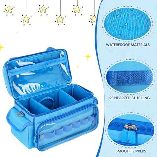 Carrying Case Compatible with Toniebox 2 & 1 Starter Set & Tonies Figures | Cute Storage Bag Fits for Tonies Characters, Headphones & Accessories, Travel Case with Clear Pocket & Speaker Window,Blue - color: Blue
