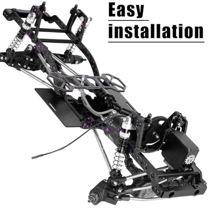 LCG Carbon Fiber Chassis Kit & Front Mounted Transmission Upgrades Part for 1/10 RC Crawlers SCX10 SCX10 II Capra 1.9 UTB and Other DIY Builds,Aluminum Gearbox Carbon Fiber Chassis,Colour - color: Colour(for 1/10)