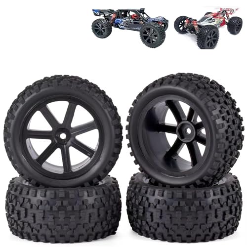 RC Car Parts for Redcat for HPI for Traxxas 1/10 RC Off Road for Buggy Car Black Front Rear Tires Wheels Set 12mm Hex Hubs Foam Inserts