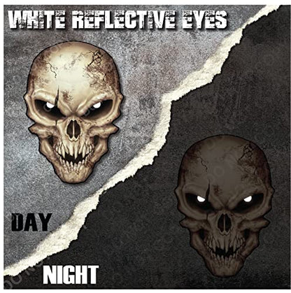Skull Decal with Reflective Eyes Bone Cracked Vinyl Decal Stickers Car Truck Sniper Marines Army Navy Military Graphic - color: Bone, size: 5 Inch