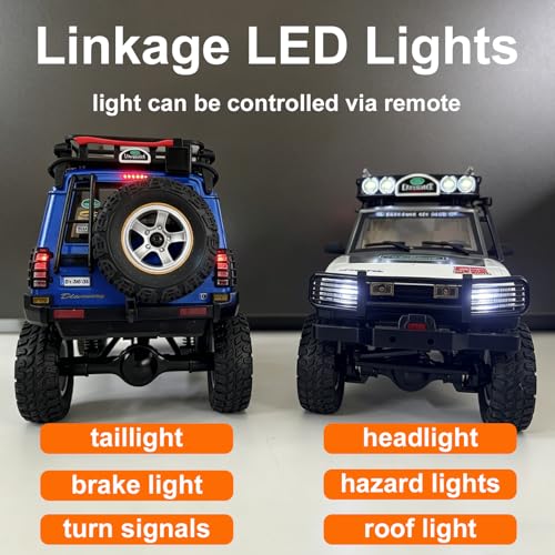 YUCT JXC LR1801 1/18 Scale 4WD Off Road RC Crawler | 2.4GHz All Terrain Remote Control Car for Adults (Blue) - color: Blue