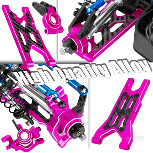 RC Upgrades Part for 1/10 Granite/Senton 3S & Mega550,Shock,A-Arm,Caster Block,Steering Blocks,Stub Axle Carriers,Links,Gearbox,Center Driveshaft Axles,Support,25T Spline,Steering,Pink - color: Pink - (Upgrades Part)