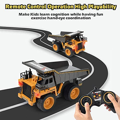 kolegend Remote Control Dump Truck RC Truck Construction Vehicle Truck Toys with Rechargeable Battery for Toddlers Kids Boys and Girls - style: Dump Truck