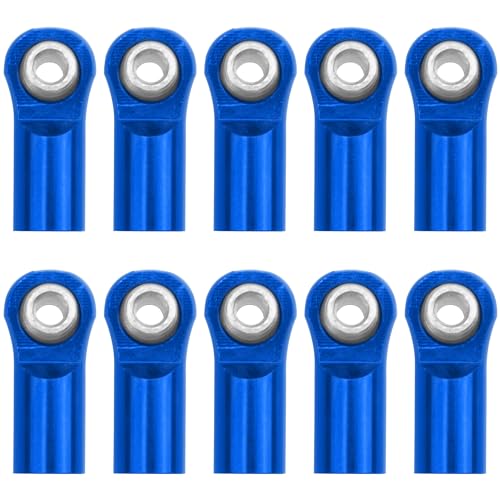 10Pcs ShareGoo M4 Ball Joint,M4 Tie Rod End 4mm Thread 4.0xL22mm Ball Head Holder Link Compatible with Arrma kraton Senton Axial SCX10 Traxxas 1/10 RC Car (Blue) - color: Blue