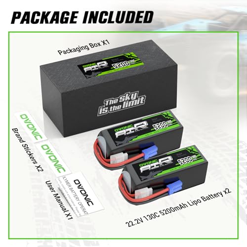 OVONIC 6S LiPo Battery 5200mAh 22.2V 130C RC Battery EC5 Connector