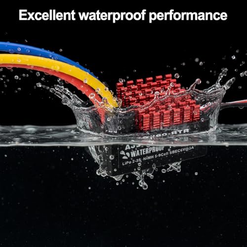 2-3s 60A Brushed ESC Waterproof Electronic Speed Controller with Switch Mode BEC for 1/10 Scale RC Crawler Car Trucks Upgrade (XT60 Plug) - style: XT60 Plug