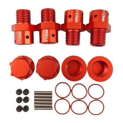 10mm Extended Wheel Hex Hub Set for ARRMA Kraton Mojave Infraction 6S (Red) | Aluminum,1/8,1/7,Outcast,Big Rock,Felony,Limitless,Upgrade Parts,CNC Machined,High Strength - color: Red