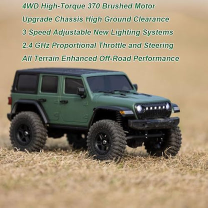 WPLDEWAN 1/18 RC Crawler RC Jeep Remote Control Truck Off Road RC Rock Crawler 4x4 RTR All Terrain 370 Brushed Motor 2.4GHz Fully Proportional 3 Range Speed Upgrade Chassis Model Hobby Toy for Adult