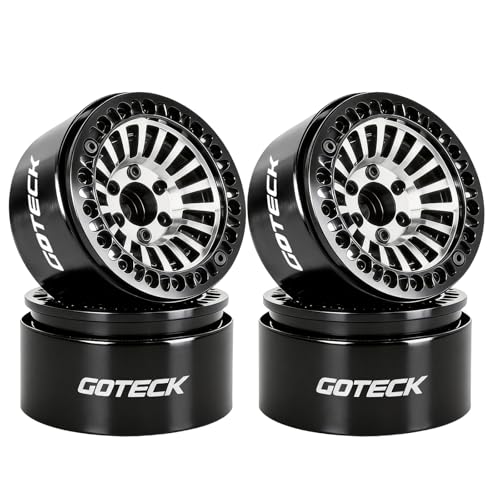 GOTECK RC Rims 1.9 Beadlock Wheels Heavy Duty CNC Aluminum Crawler RC Wheel Rim Set Wheel Hub 4pcs-Set for 1/10 RC Crawler, TRX4 Axial SCX10 II SCX10 III Redcat Gen8, RC4WD D90 - color: GS2911