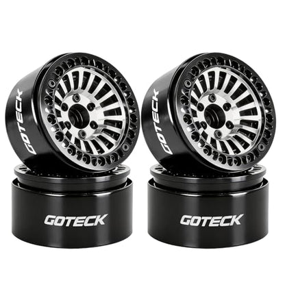 GOTECK RC Rims 1.9 Beadlock Wheels Heavy Duty CNC Aluminum Crawler RC Wheel Rim Set Wheel Hub 4pcs-Set for 1/10 RC Crawler, TRX4 Axial SCX10 II SCX10 III Redcat Gen8, RC4WD D90 - color: GS2911