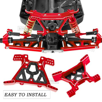 Upgrades Part for 1/10 Slash 4x4/Slash 4x4 VXL,Alloy Suspension Arm,Shock Absorber,Caster Block,Steering Blocks,Stub Axle Carriers,Steering Bellcranks,Shock Tower,Body Mounts,Red - color: Red for Upgrades