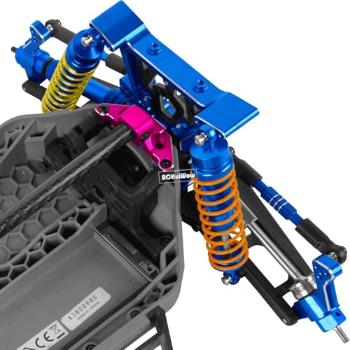 RC Chassis Brace Kit Upgrades Part for 1/10 Slash 4x4 LCG,Slash 4x4 LCG VXL,Rustler 4x4,Rustler 4x4 VXL,Alloy Aluminium w/Carbon Fibre Chassis Brace,Pink - color: Pink(1set)