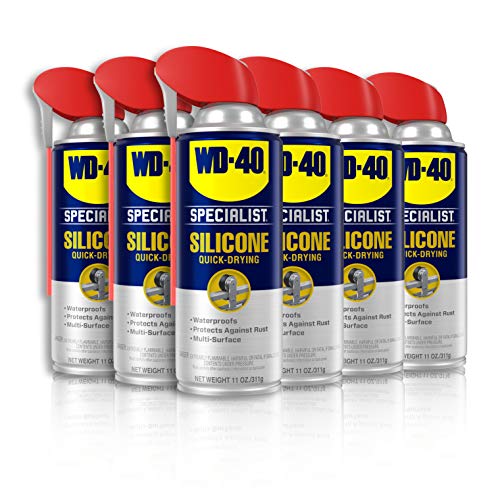 WD-40 Specialist Silicone Lubricant with SMART STRAW SPRAYS 2 WAYS 11 OZ [6-Pack] - size: 6-pack, style: 11 Oz