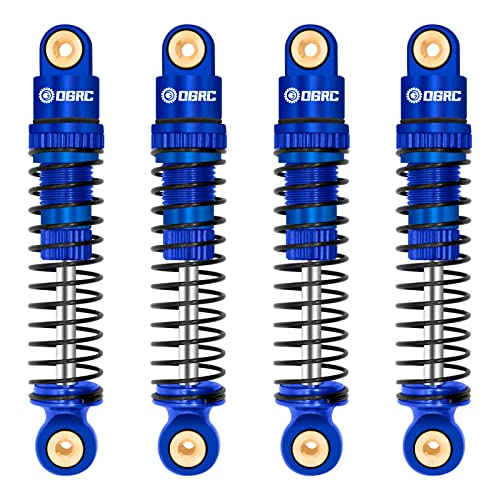 OGRC Shocks Absorber Oil Threaded Damper Aluminum Front & Rear Shocks for Axial SCX24 C10 JLU Deadbolt Gladiator Bronco Upgrade Parts (Blue) - color: Blue