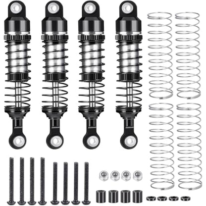 RCLIONS RC Car Shocks 53mm Oil Shock Absorber for Redcat Ascent 1/18th RC Crawler Car Upgrade Parts (Black) - color: Black