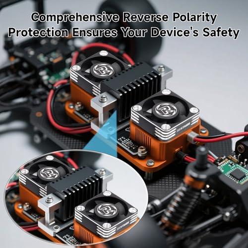 28000RPM RC Motor Heatsink ESC Cooling Fan, 30mm,2 Pack,Black | RC Model Heatsink for 1/8 1/10 1/12 Scale,RC Car,Truck,Buggy Truggy,540 550 Brushless Motor - color: Black