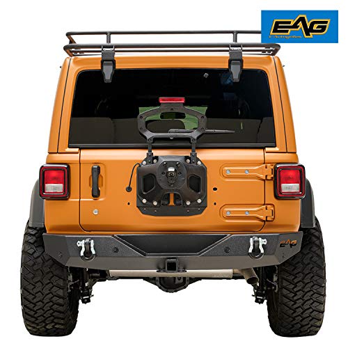 EAG Rear Bumper Rock Crawler with Parking Sensor Bracket Fit for 18-22 Wrangler JL