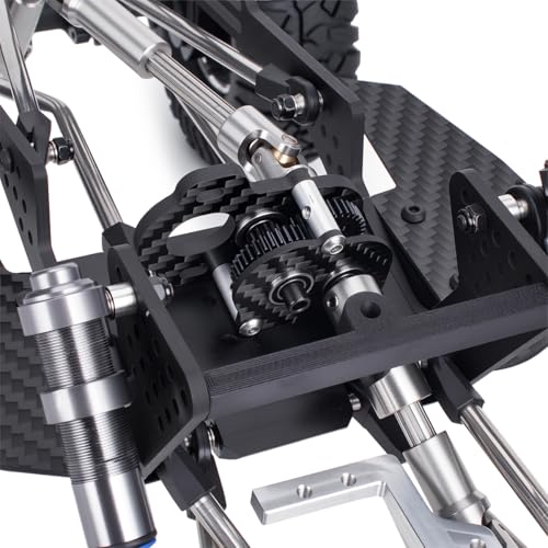 1/10 RC Crawler LCG Left Motor Gearbox Transmission, CNC Aluminum Housing | Complete Assembly, Carbon Fiber Plate, Precision Metal Gears, Low CG Design, Ready to Install