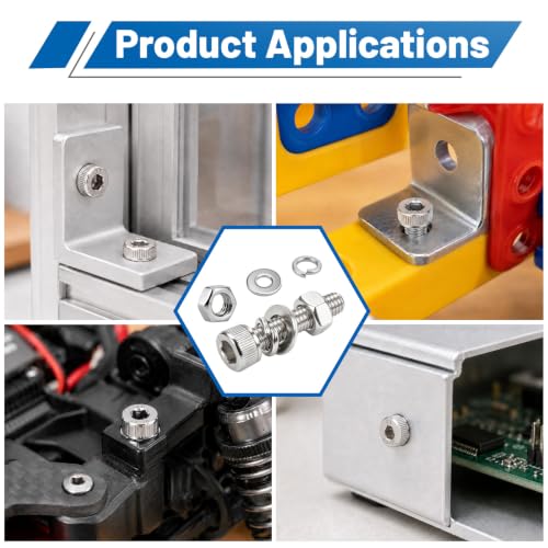 292PCS M3 Hex Socket Head Cap Screw Assortment Kit 304 Stainless Steel | Metric Machine Bolts and Nuts, Flat & Spring Washers, M6x8/10/12/16/20/25/30/35 mm for 3D Printer, RC Car, Drones, DIY Repair - size: SS M6 292PCS