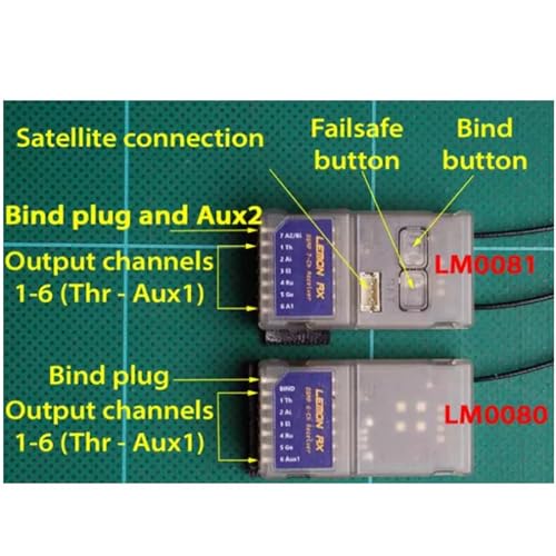 Compatible Spektrum Full-Range DSMP 7-CH Receiver with Diversity Antenna， DSMX DSM2 Compatible 7-CH RC Receiver（1PCS