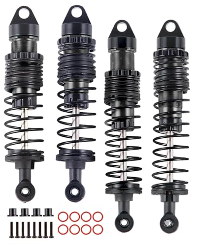 Full Aluminum Big Bore RC Shocks Absorber Damper Upgrades Part for 1/10 Slash/Stampede/Rustler/Bandit VXL 4X4 2WD,Front Rear Assembled Full Metal Shocks,4PCS Black - color: Black/4pcs