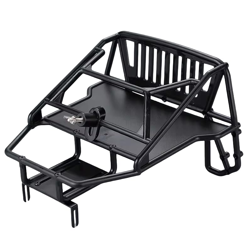 1/10 RC Hard Shell Cab & Back-Half Cage Body Shell Kit for 1/10 RC Crawler TRX4 SCX10 90046 AT4 GEN 8 Scout II,313mm Wheelbase Cherokee Upgrade and Modify (Orange) - color: Orange