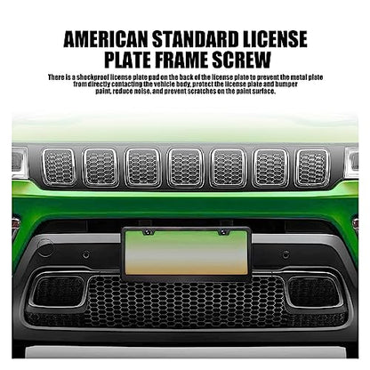 8 Sets Rustproof License Plate Screws Kit, Anti-Vibration Anti-Theft Car License Bolts, Self Tapping Mounting Fasteners for Auto Front and Rear License Plate Frame Cover (Black)