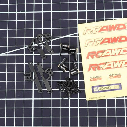 RCAWD SCX24 Shock Flex Blades Extended Travel Adjustable Shocks Mount Suspension Upgrade for AXIAL SCX24 Upgrades 1/24 RC Crawler Black - color: Black