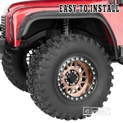 2.2 Inch RC Crawler Tires for 1/10 TRX4 SCX10 Capra AMG 6x6 Gen8 Everest Gen7 Pro Off-Road Vehicles,All-Terrain High Grip Soft Rubber Tires w/Deep Tread & Foam Insert,Styled - style: StyleD(4pcs)