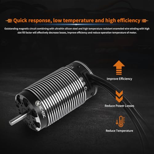 XC E70125 Sensored Brushless Motor for RC Car,8-16S,Applicable to:1/5 Offroad, Truck(Heavy Load), Combat Robot (420KV) - style: 420KV